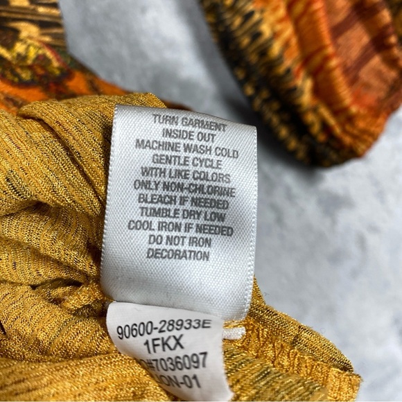 Dressbarn Boho Peasant Puff Sleeve Blouse Keyhole Aztec Southwestern Print Lace - Picture 13 of 13